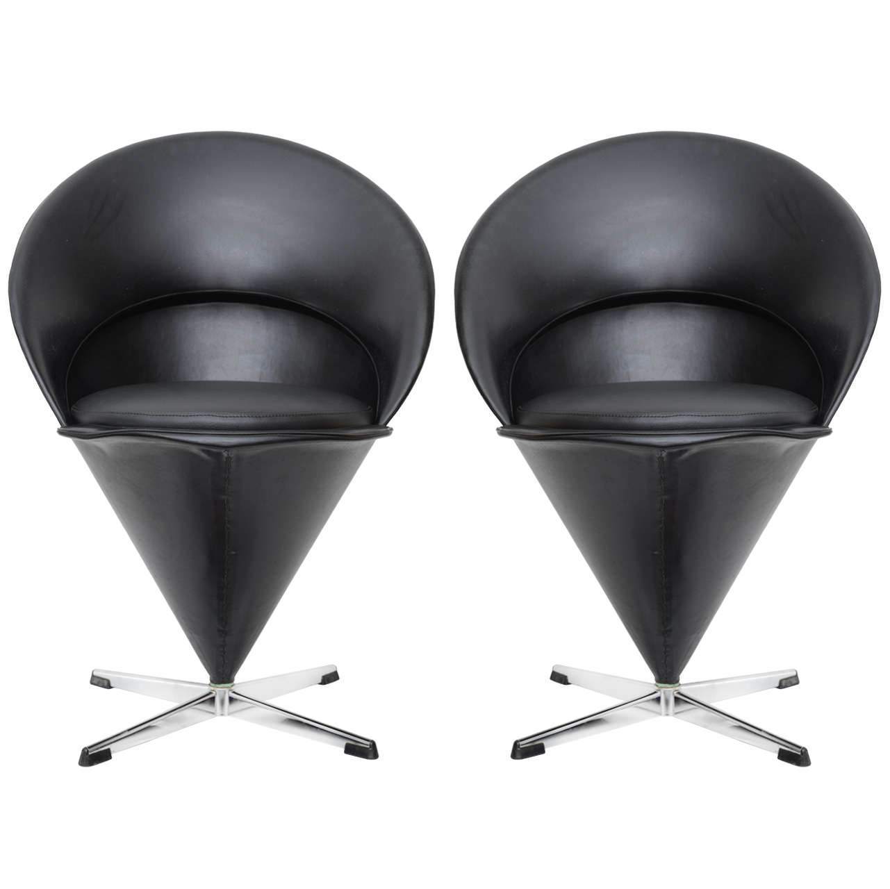 Original  Mid-century Modern Verner Panton Cone Chairs For Sale