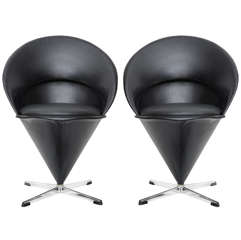 Original  Mid-century Modern Verner Panton Cone Chairs