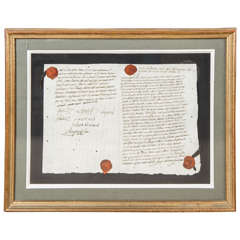 Antique French 18th Century Framed Document