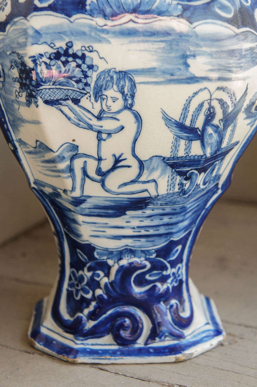 Two  18th Century Delft Pottery Vases 4