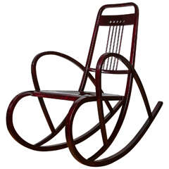 Antique Viennese Secession Rocking Chair by Thonet, circa 1911