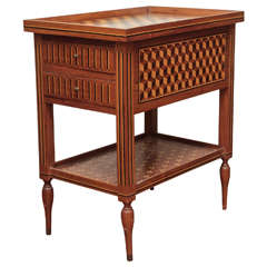 Parquetry Side Table with Drawers Antique Parquetry Side Table with Drawers