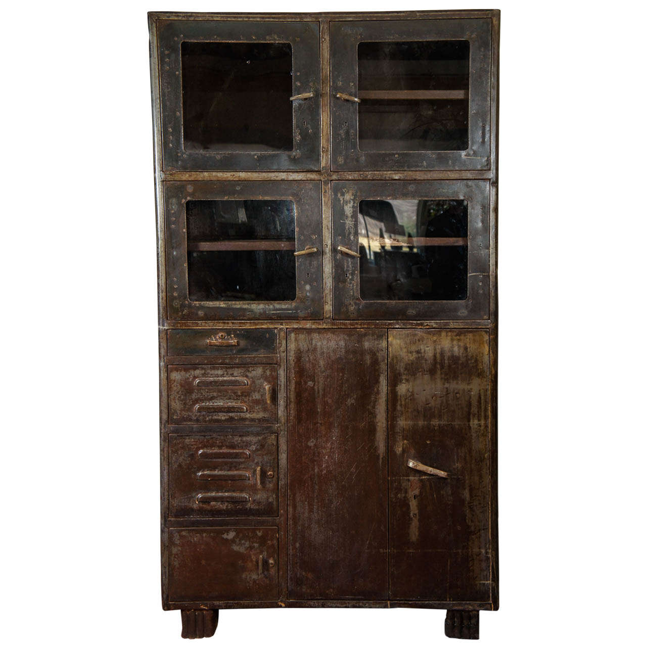 Vintage Industrial Metal Storage Cabinet At 1stdibs
