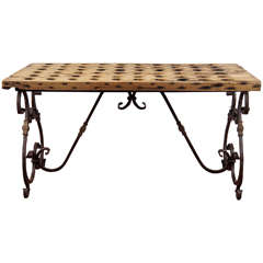 Antique Riddling Rack Wine Tasting Table