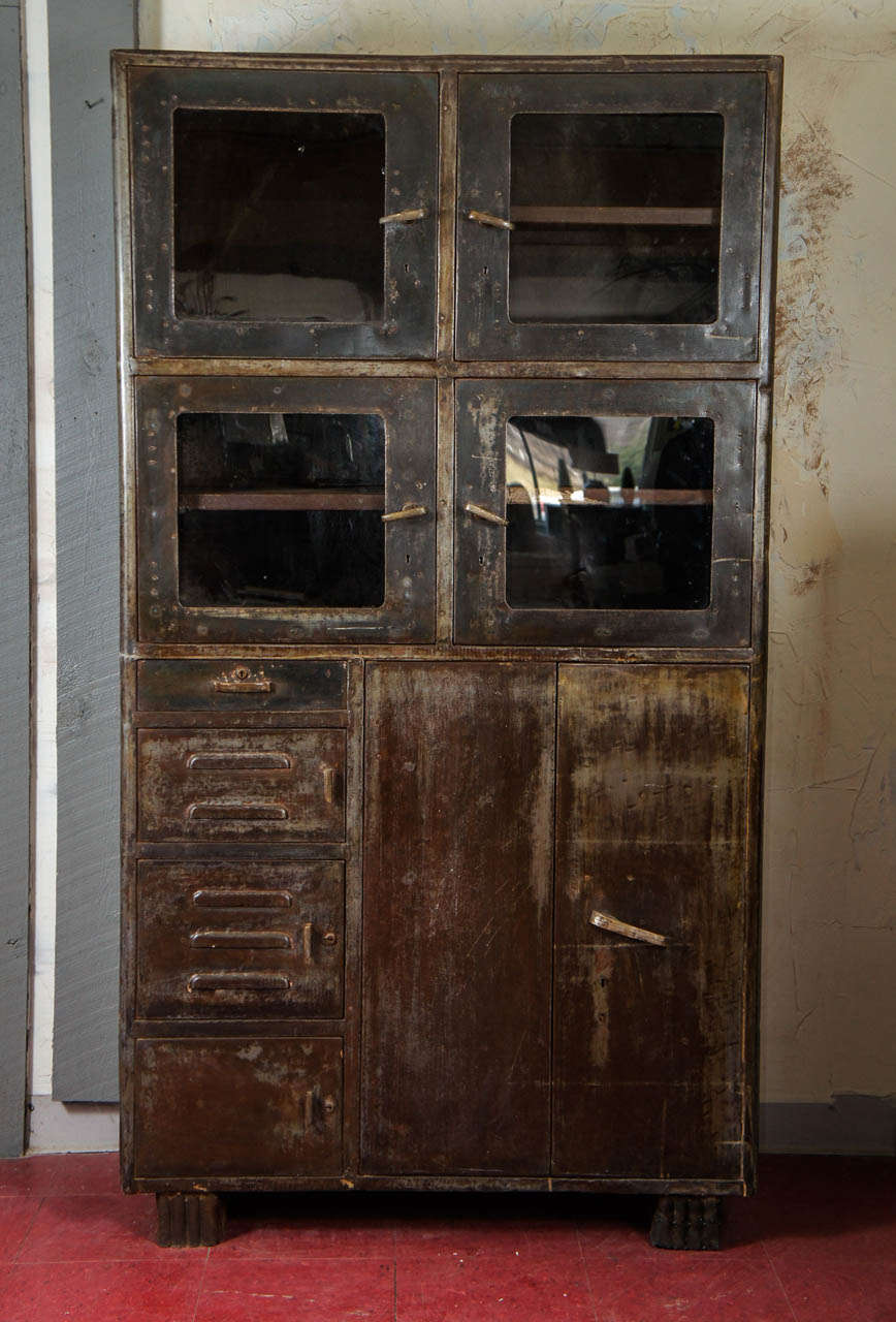 Vintage Industrial Metal Storage Cabinet at 1stdibs