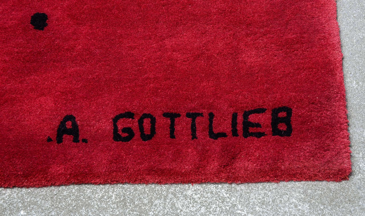 Mid-Century Modern Adolf Gottlieb Iconic Artist Rug For Sale