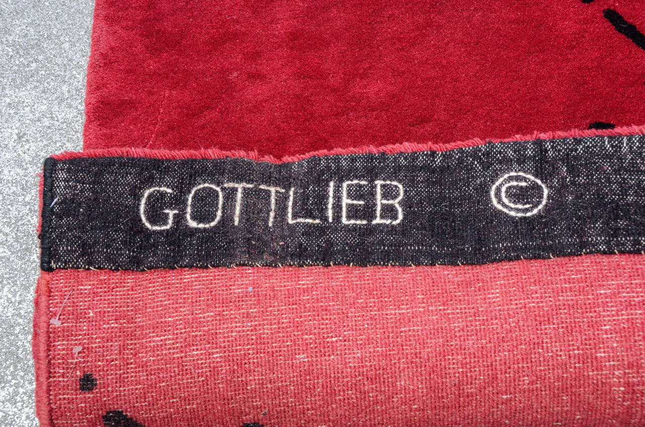 Mid-20th Century Adolf Gottlieb Iconic Artist Rug For Sale