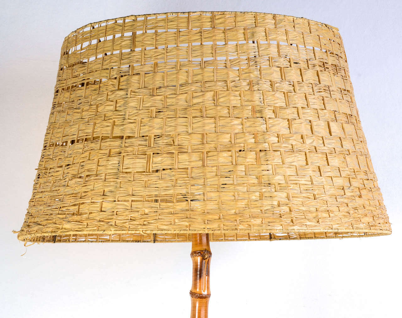 Mid-20th Century Jacques Adnet Modern Floor Lamp in Bamboo circa 1950