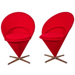 Pair of "K1 Cone Chairs" 1958 by Verner Panton