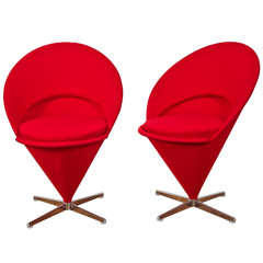 Pair of "K1 Cone Chairs" 1958 by Verner Panton 2