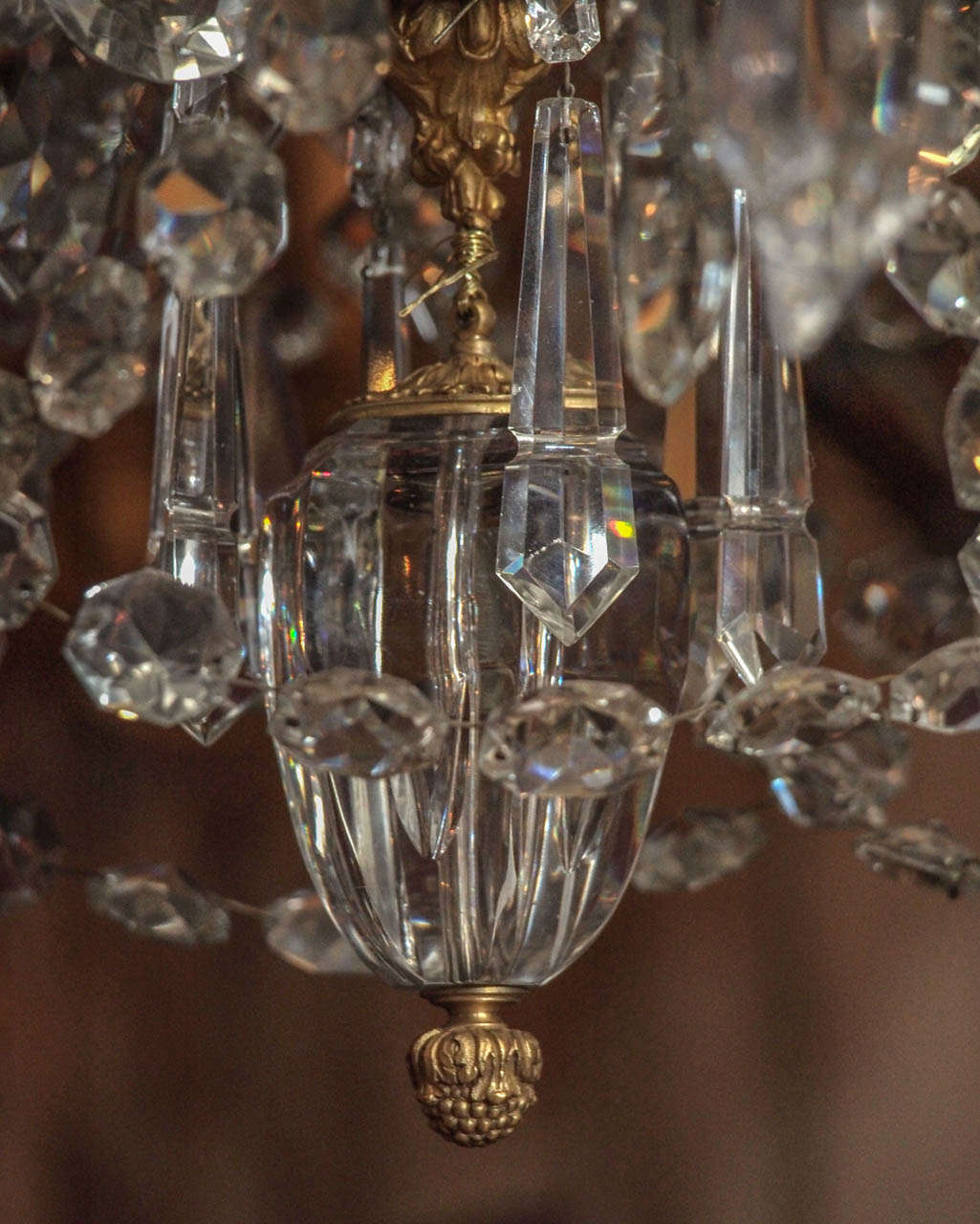 Antique French Napoleon III Baccarat Crystal and Ormolu Chandelier For Sale 2
