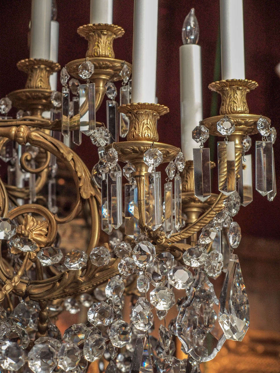 Antique French Napoleon III Baccarat Crystal and Ormolu Chandelier For Sale 3