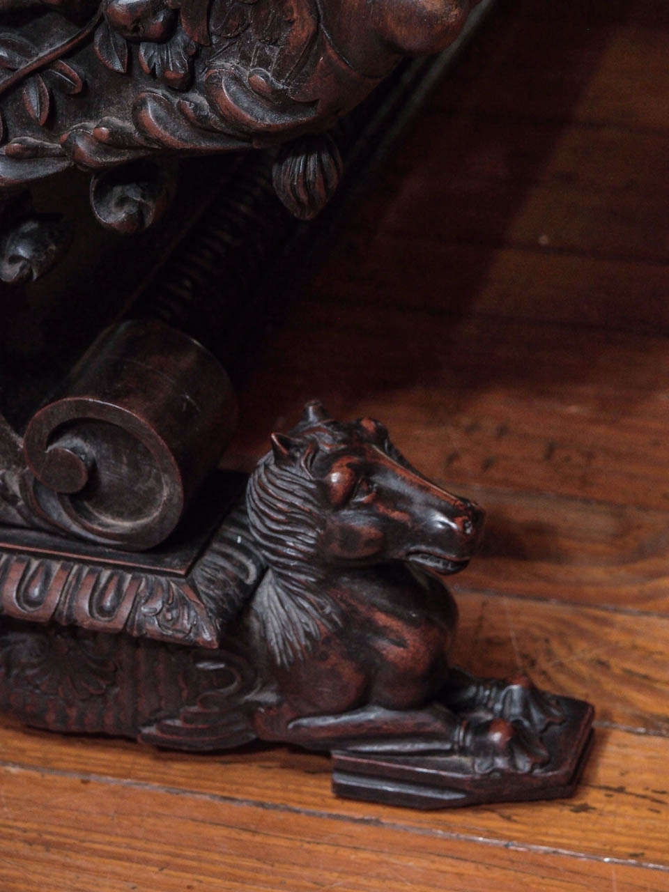 Early 19th Century Antique Carved Walnut Renaissance Trestle Table 7