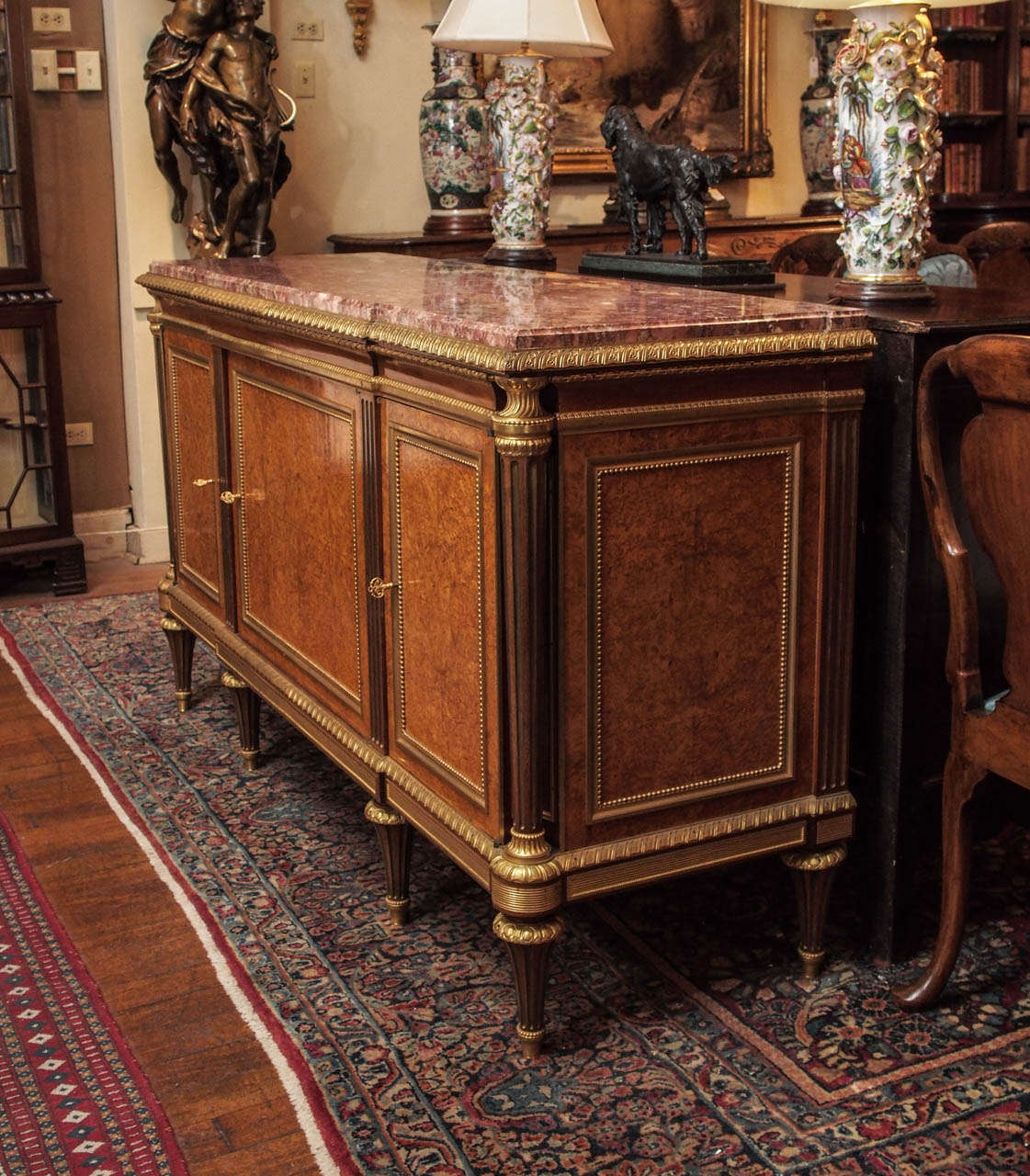 Antique French 19th Century Circassian Walnut Commode 7