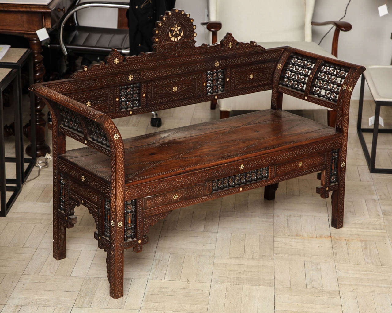 Exotic Bench 19th Century Exotic Wood Bench at 1stDibs