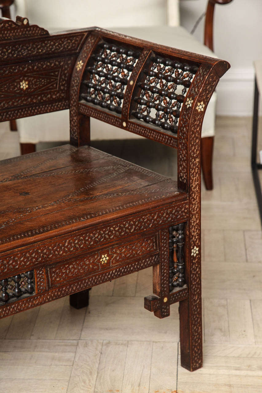 Exotic Bench 19th Century Exotic Wood Bench at 1stDibs