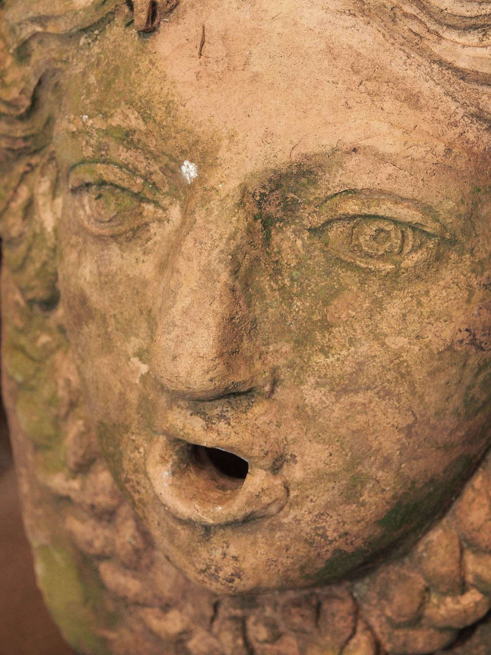 Classical Greek 19th Century French Terra Cotta Fountain Mask