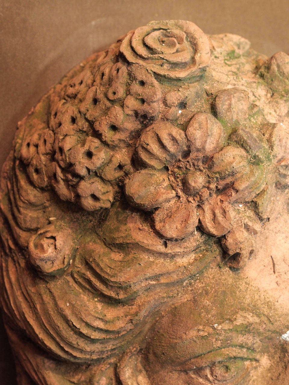 19th Century French Terra Cotta Fountain Mask In Excellent Condition In New Orleans, LA