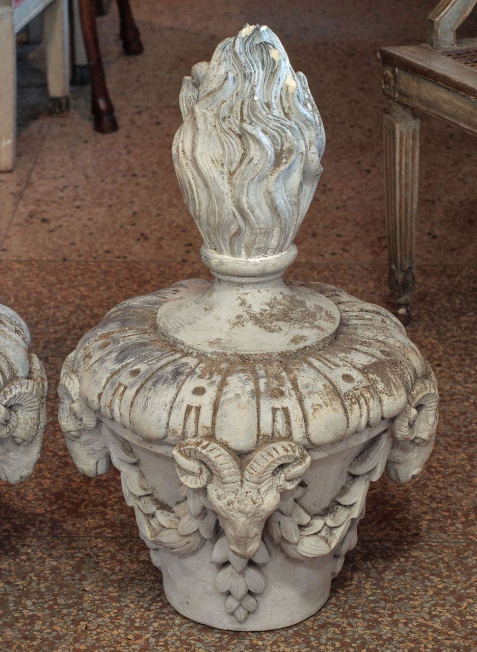 Louis XVI Pair of 19th Century French Terra Cotta Finials For Sale