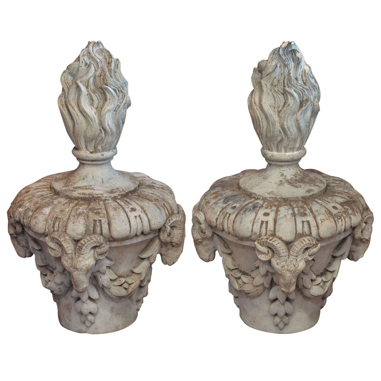 Pair of 19th Century French Terra Cotta Finials For Sale
