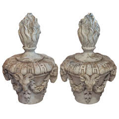 Pair of 19th Century French Terra Cotta Finials