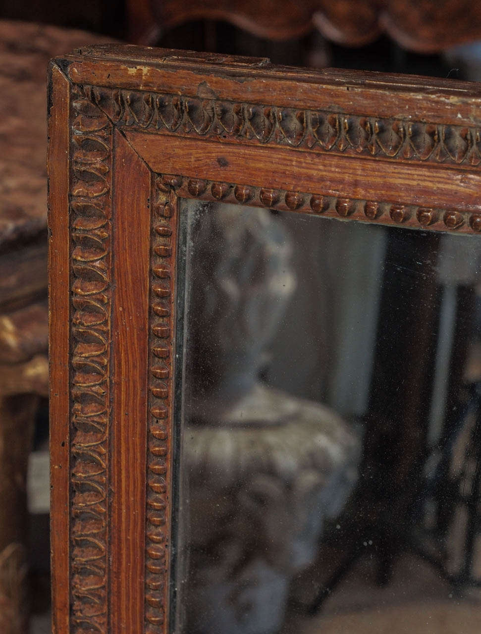 First Empire 19th Century French Faux Bois Mirror