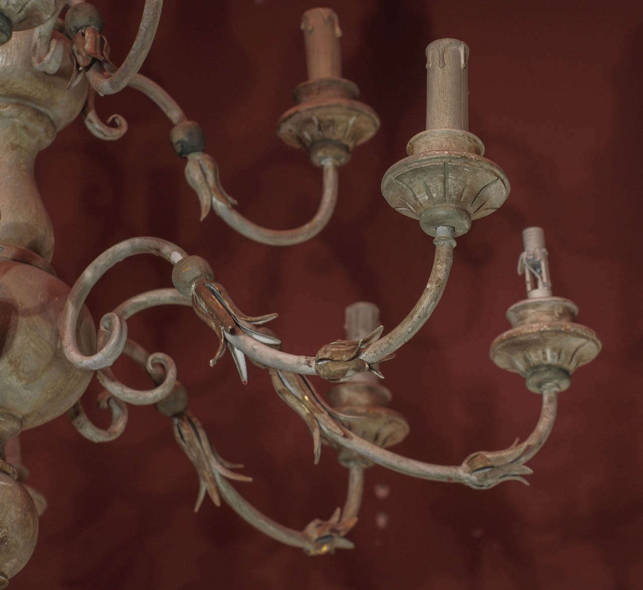 Early 20th Century Vintage Painted Chandelier 1