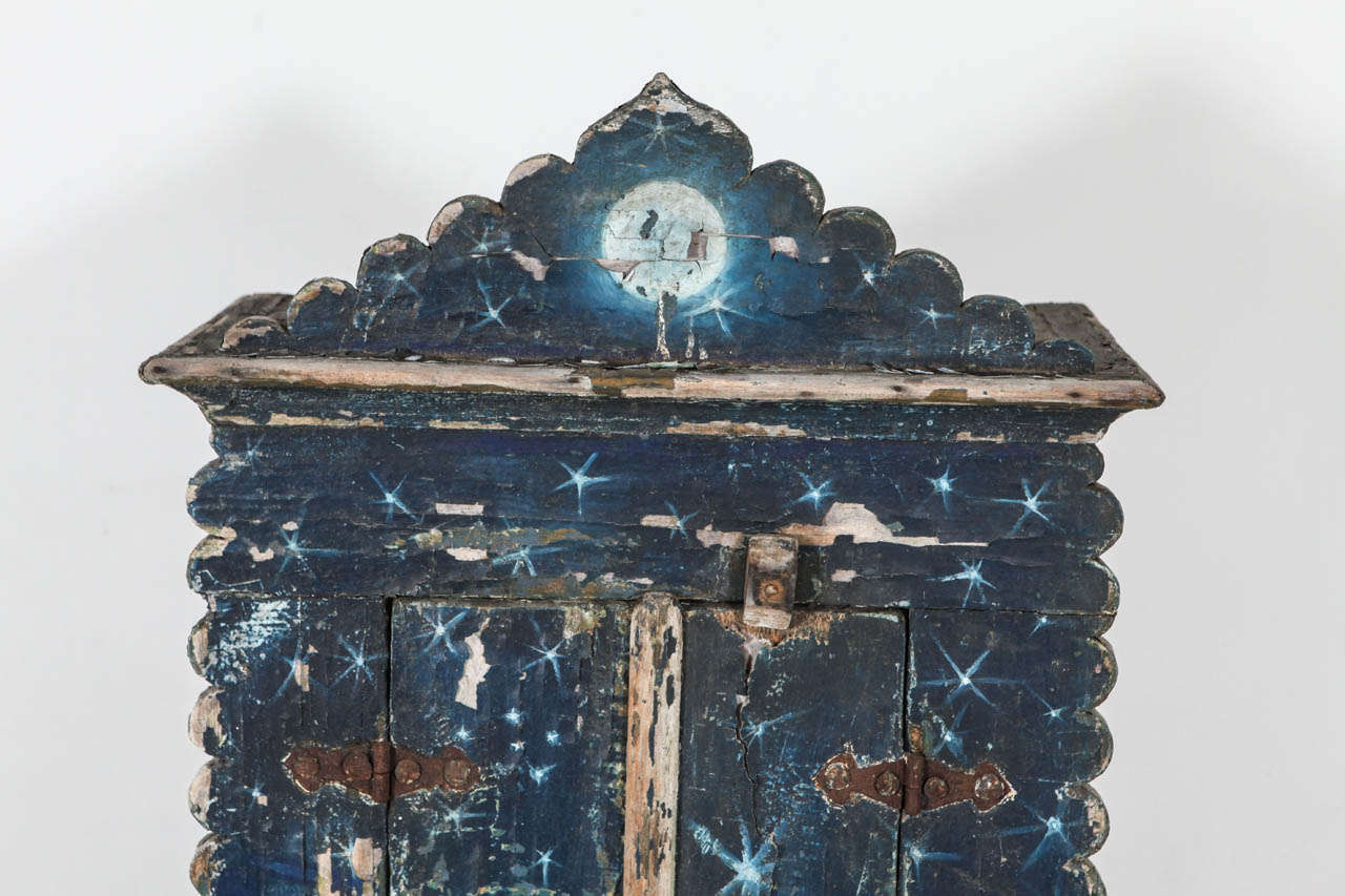 Scallop Edge Blue Tabernacle / Shrine In Distressed Condition In Los Angeles, CA