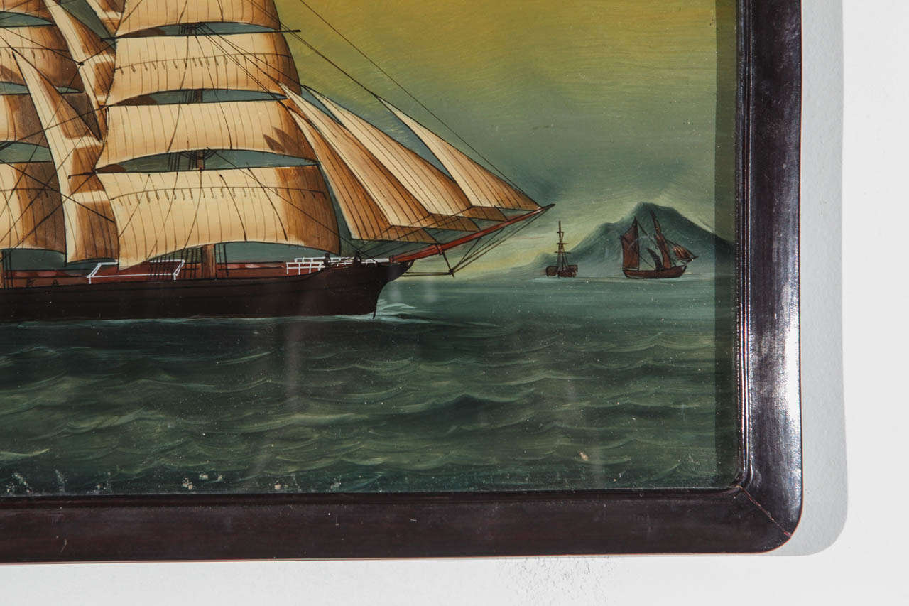 ship glass painting