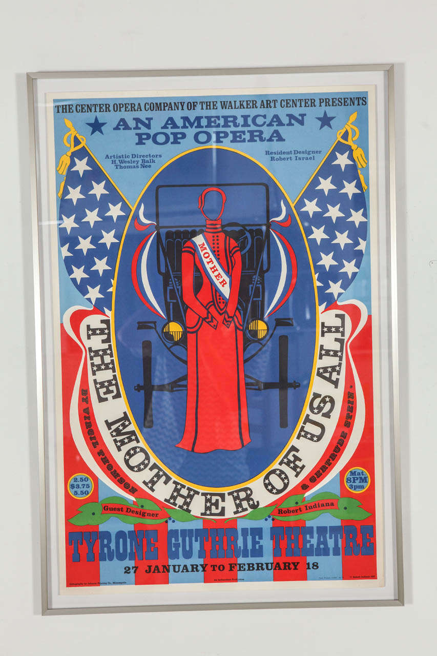 Lithograph poster from Gertrude Stein and Virgil Thomson's 1947 opera inspired by Susan B. Anthony. New silver frame.