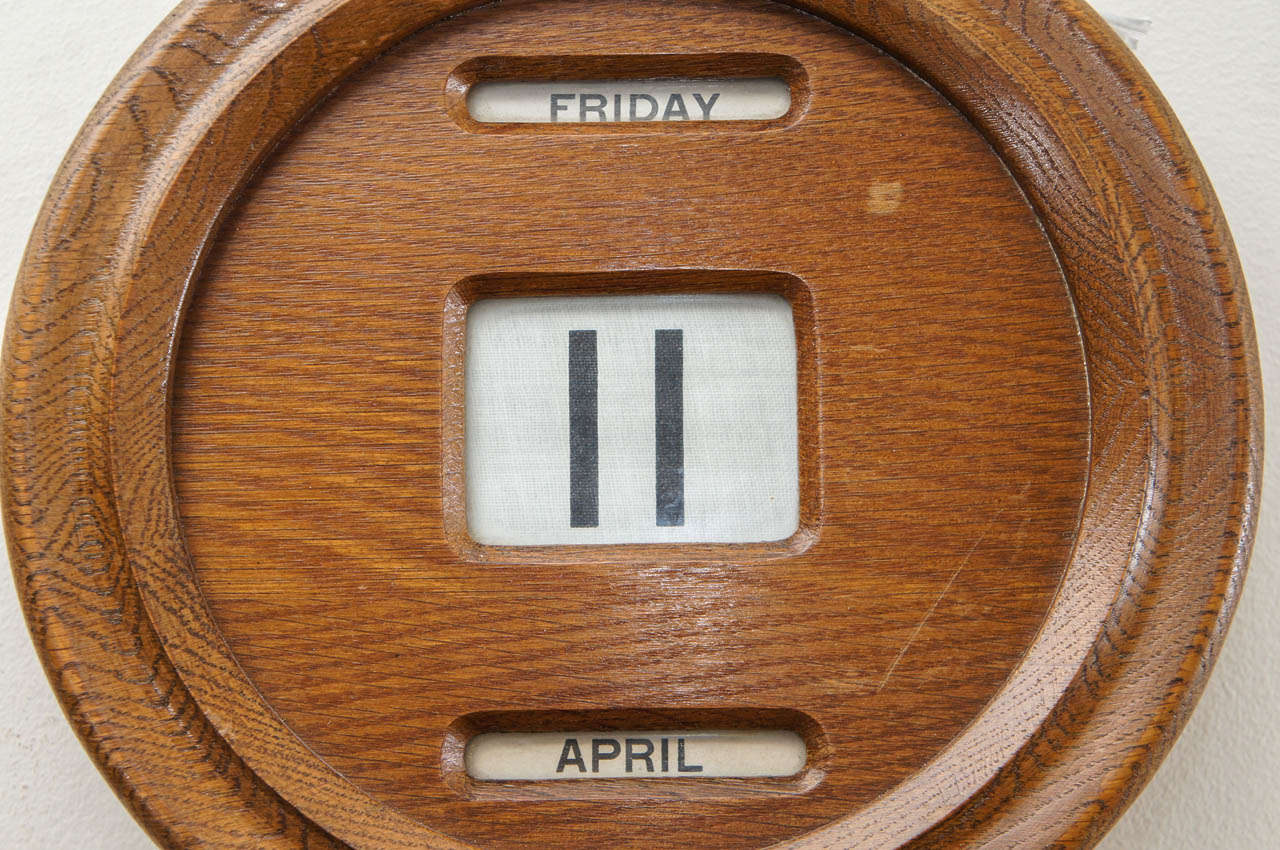 20th Century English Round Hanging Perpetual Calendar