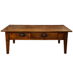 Antique French Chestnut 2 Drawer Coffee Table