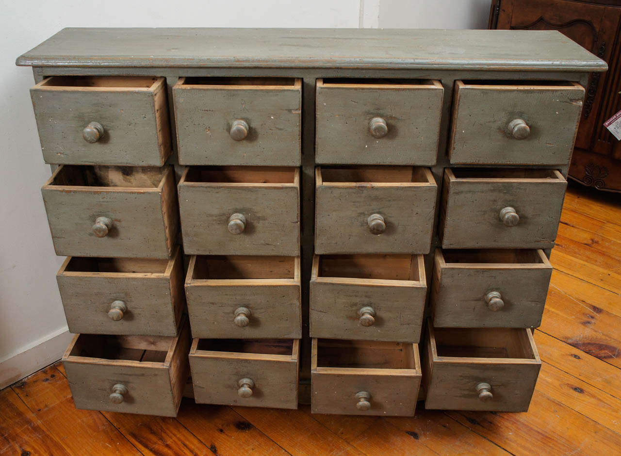 Gray Multi Drawer Canadian Store Counter In Excellent Condition In Sheffield, MA