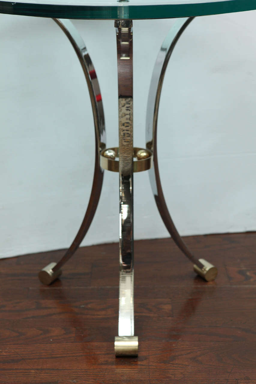 Metal An Elegant Pair of Side Tables in the Manner of Maison Jansen