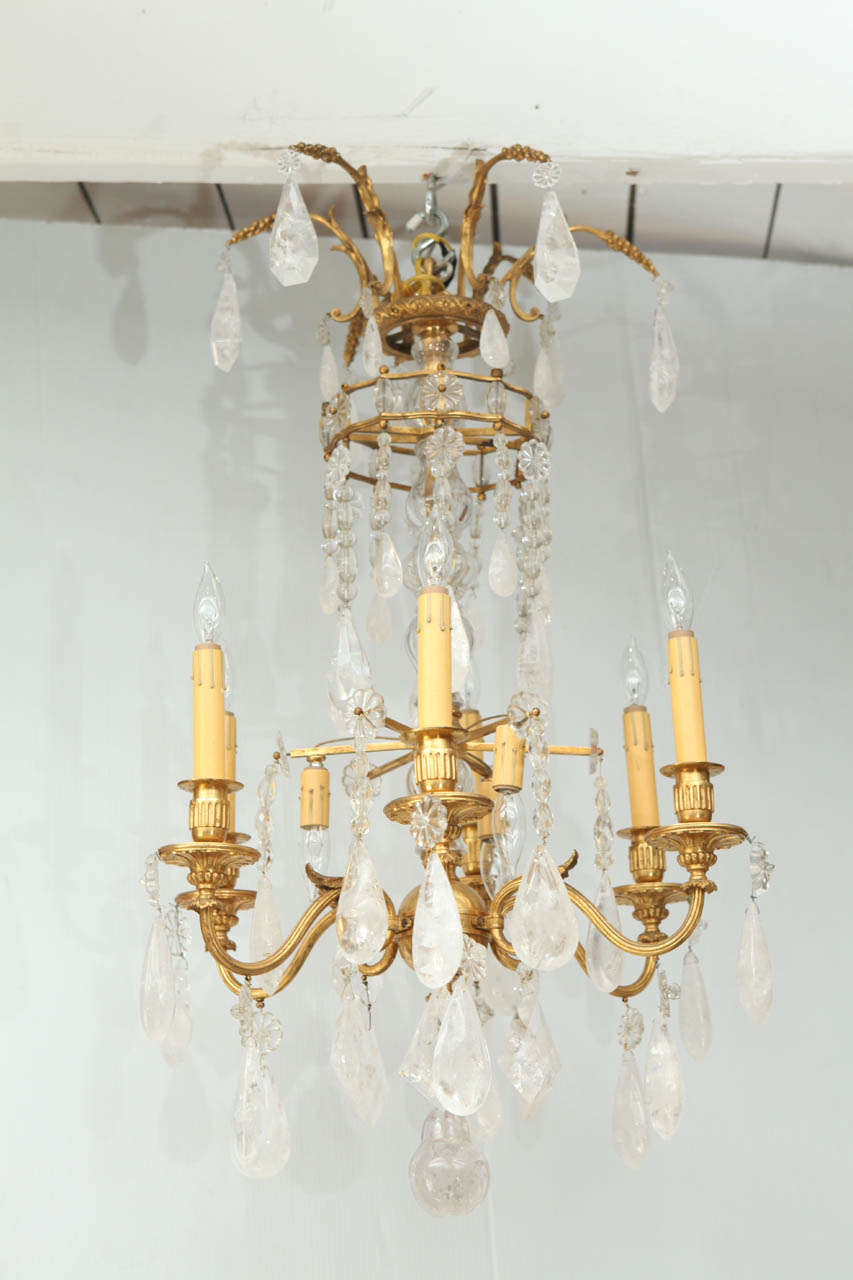 Exquisite French Chandelier
6 lights
Already rewired for U.S. and in working condition 
The measurements below are just for the chandelier piece itself. It does not include any chain or canopy measurements (these can be provided at no charge upon