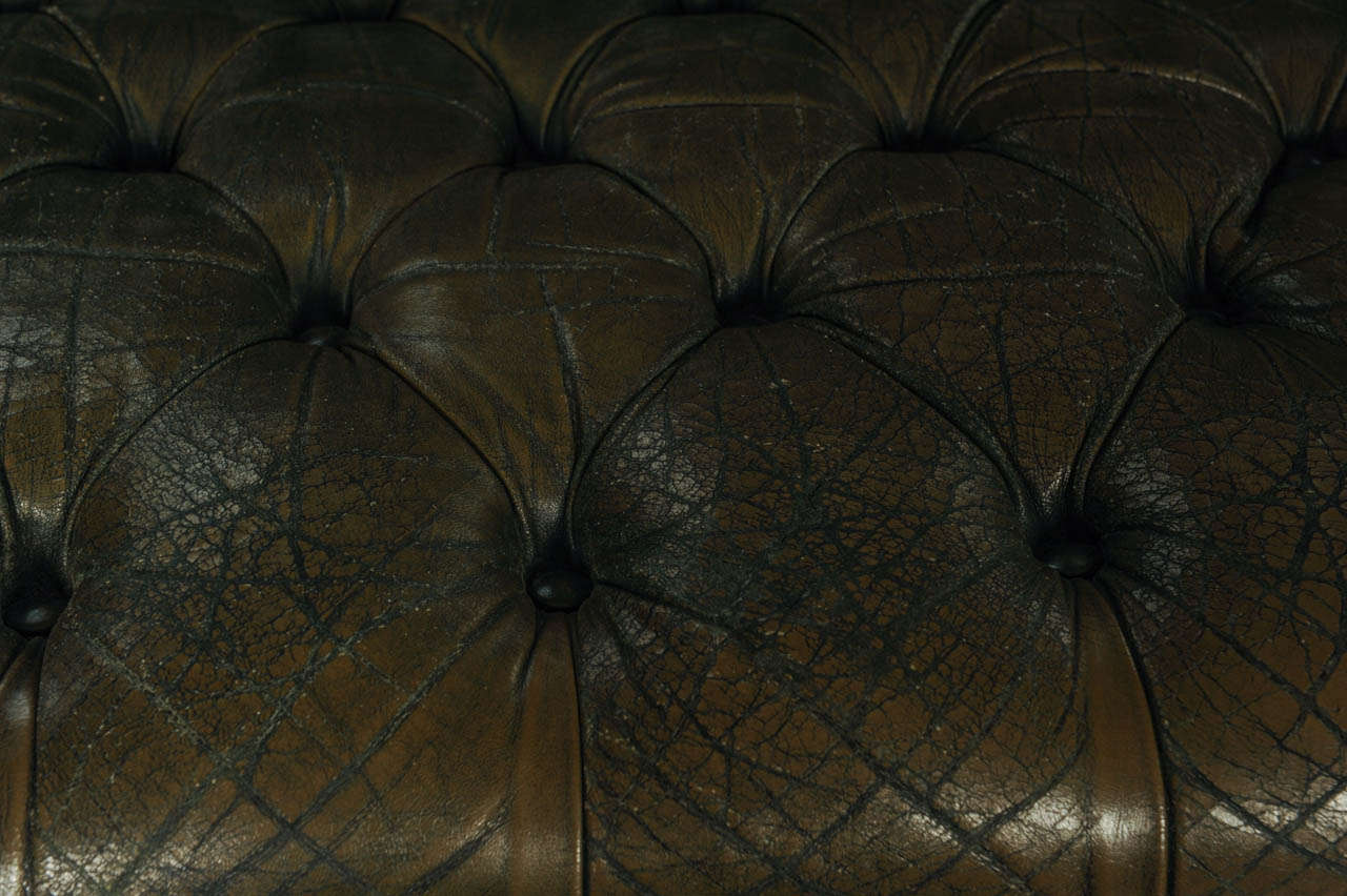 green chesterfield sofa leather