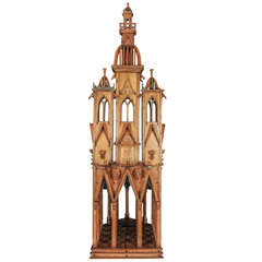 Antique A Large Architectural Model of a Cathedral