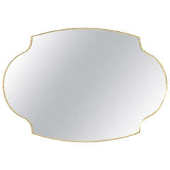 Hollywood-Regency Style Polished Brass Framed Mirror, La Barge, 1960s