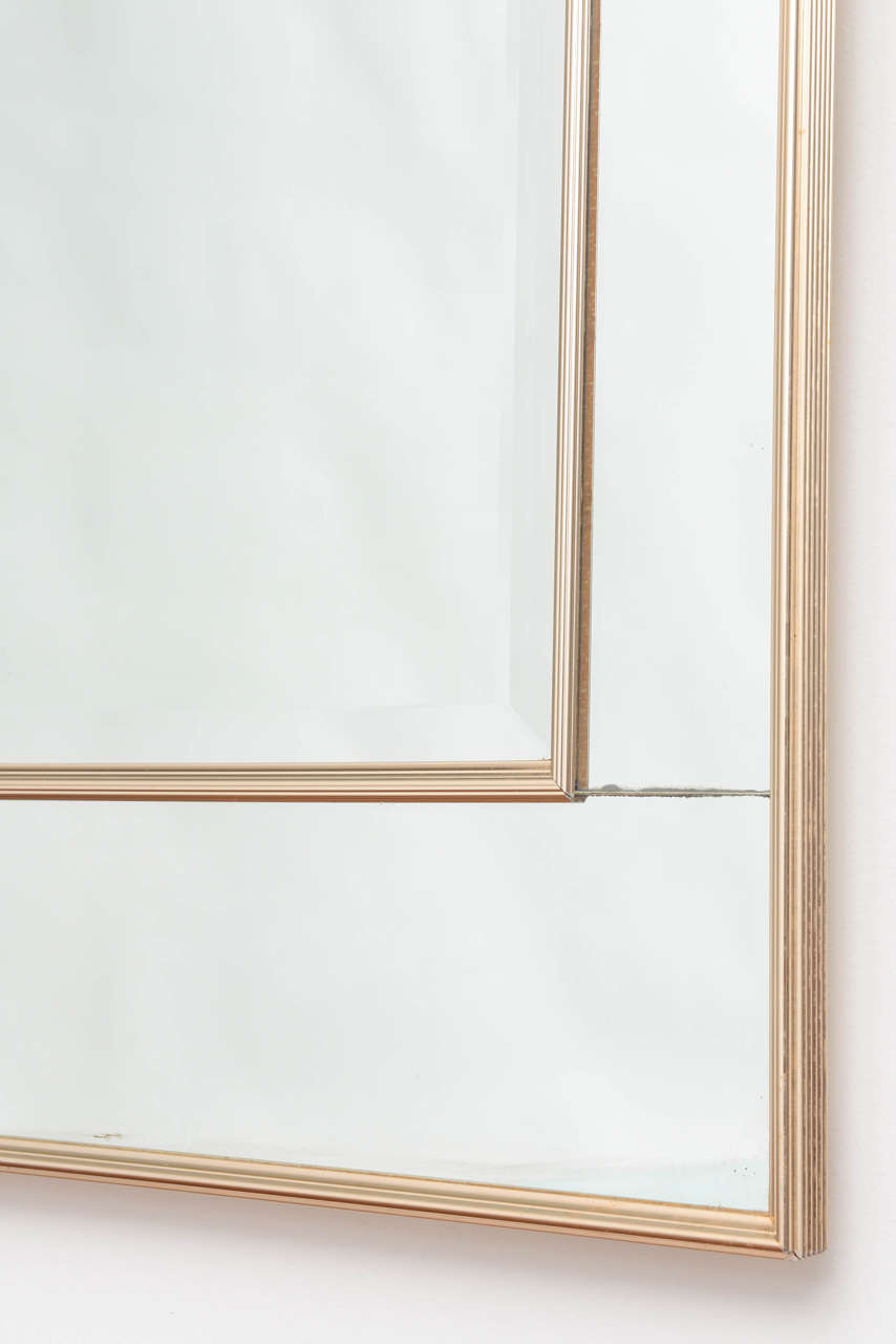 American Polished Brass Double-Framed Mirror, La Barge, 1970s
