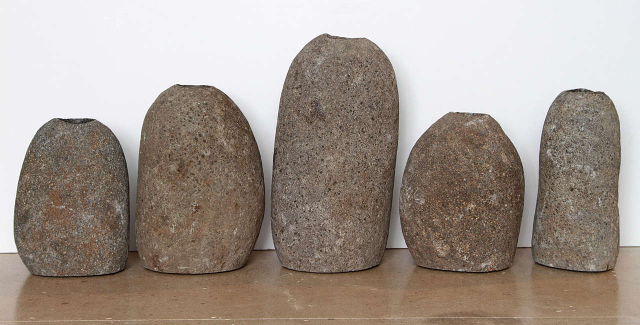 river rock candles