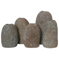 Collection of River Rock Candle Holders