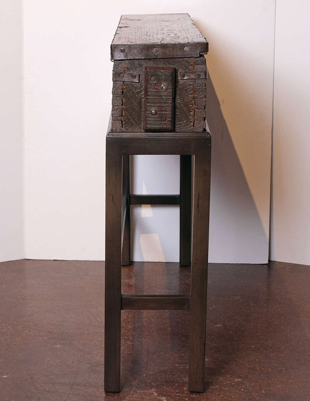 Anglo Colonial Pine Ammunition Box with Box Stand