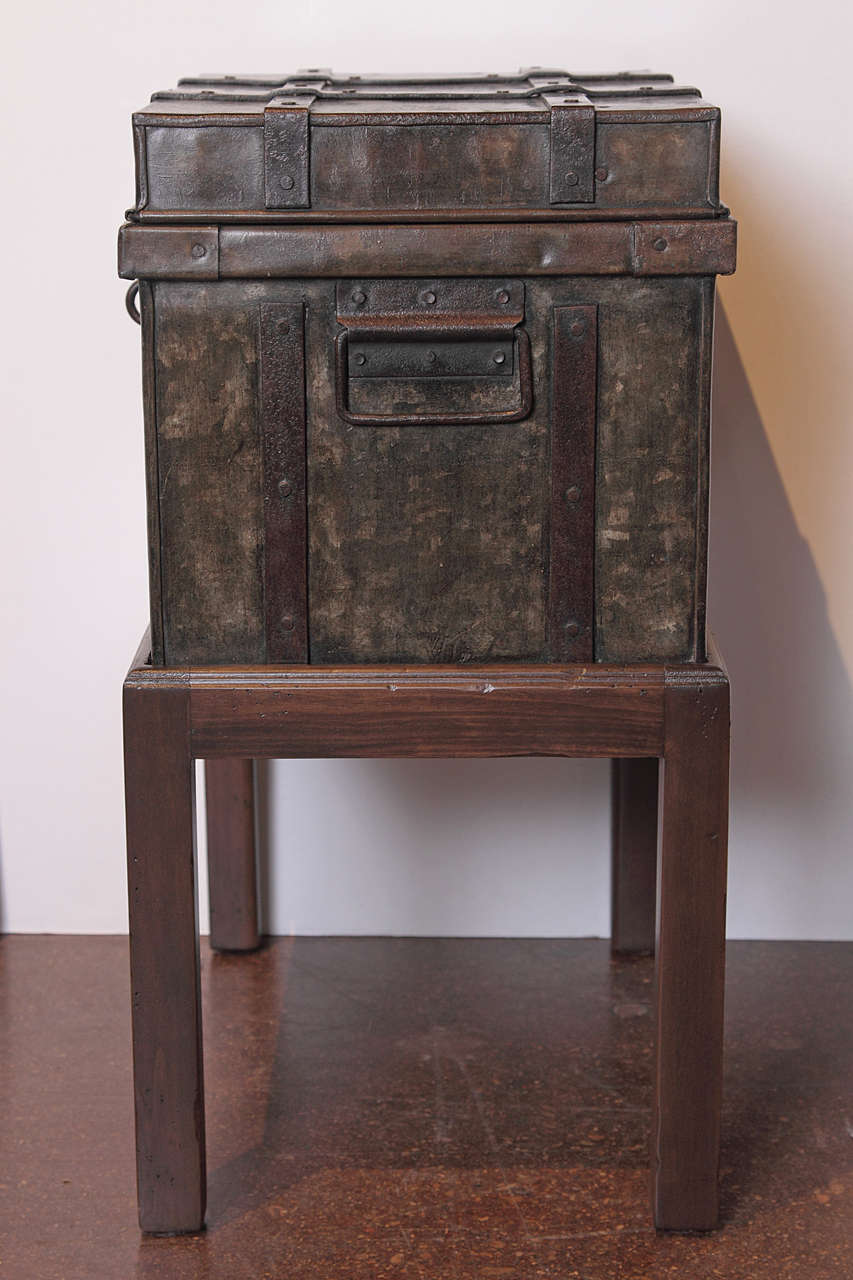 English Industrial Storage Box with Stand, circa 1940s