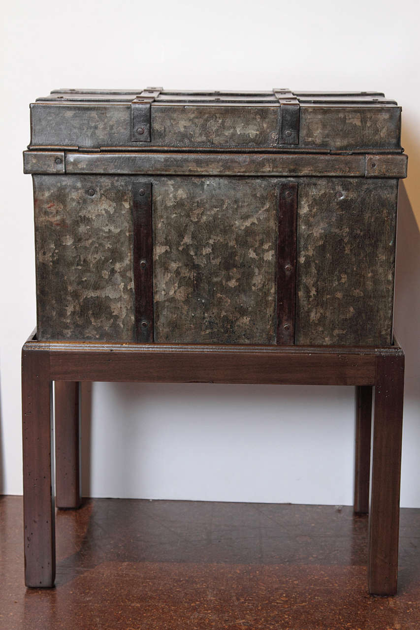 Early 20th Century Industrial Storage Box with Stand, circa 1940s