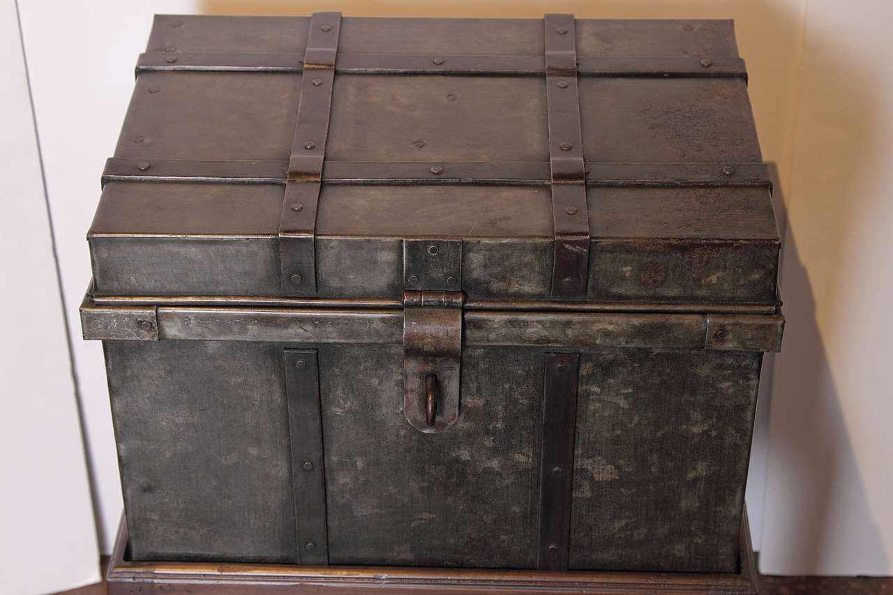 Steel Industrial Storage Box with Stand, circa 1940s