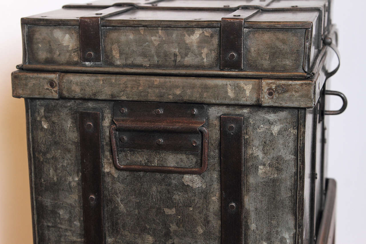 Industrial Storage Box with Stand, circa 1940s 3