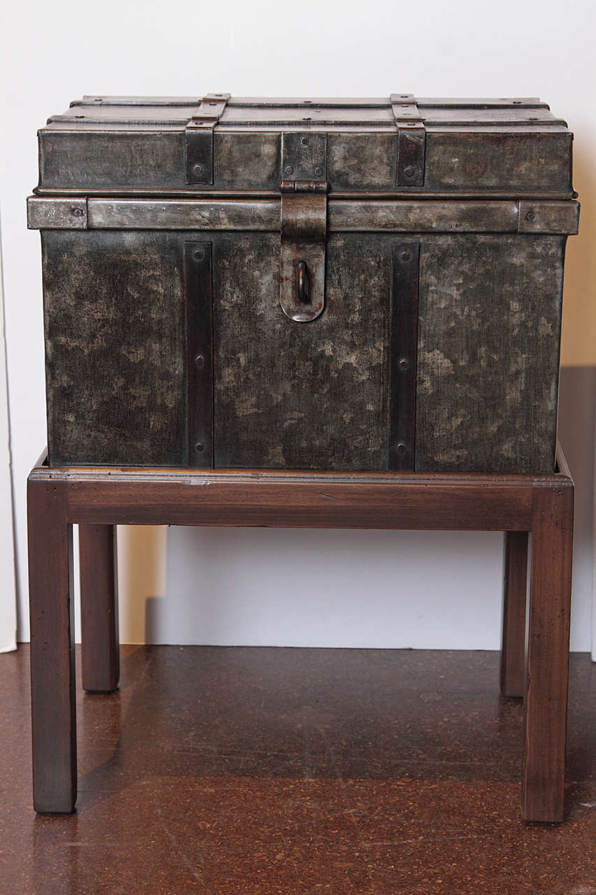 Industrial Storage Box with Stand, circa 1940s 4
