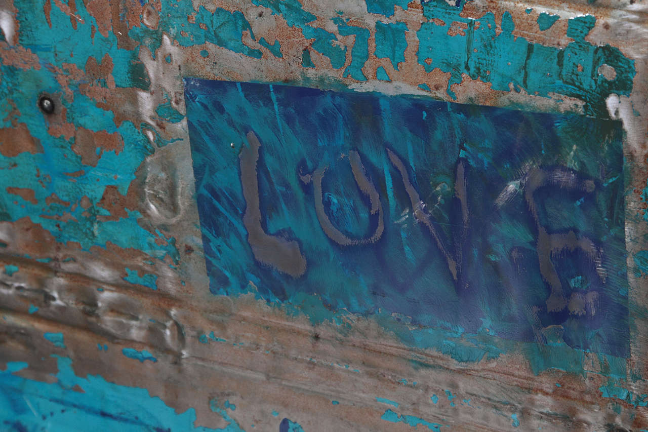 Mid-20th Century Artist Shop 'Love' Cabinet in Original Paint Finish