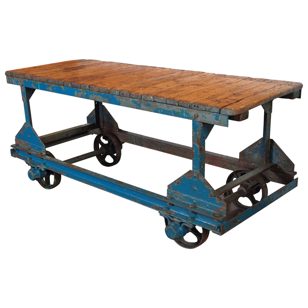 Industrial Factory Cart as Console Table, 35"H at 1stDibs