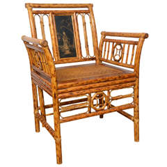 Fine English Bamboo Decorated Chair